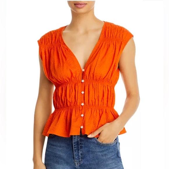 Frame Denim Tops - FRAME orange top NWT size small